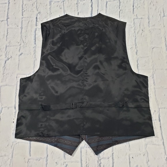 Wah Maker Vest MENS XL Striped Frontier Western Cowboy Waistcoat Vest VINTAGE - Picture 6 of 8